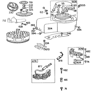 Blower Hsg,rewind,elect Diagram and Parts List for  Briggs and Stratton Engine